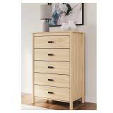 Cabinella Beige 5-Drawer Chest, 32 in.