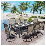 PHI VILLA 9-Pc Patio Dining Set with Chairs