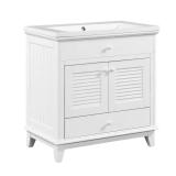 Bath Vanity 29.8x18x31 in White with Sink Top