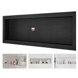 50 in. W Shower Niche: Tile-Ready Shelf, Black