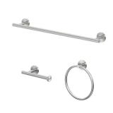 Level 3 Bath Hardware: 18" Towel Bar, Ring Ni