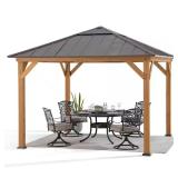 Cedar Gazebo with Brown Roof/Skylight