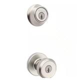 Maven Keyed Entry Knob & Deadbolt Satin Nickel