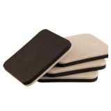 4 in. Beige/Black Felt Furniture Sliders (4-Pack)