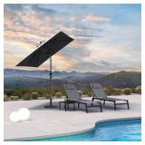 6.5 ft Aluminum Crank/Tilt Umbrella (Gray)