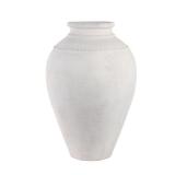 30 in. Ivory Terra Cotta Floor Vase