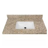 37 in. Granite White Vanity Top - Beige