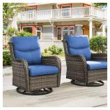 LunaCurve Gray Swivel Glider Chair (2-Pack)