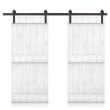 48x84 in White Knotty Pine Barn Door Kit