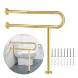 Stainless Knurled Safety Rail w/ Leg, Gold