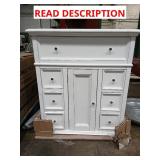 28in Bath Vanity W Sink & 6 Drawers - White