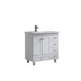 32 in. White Ceramic Top Vanity