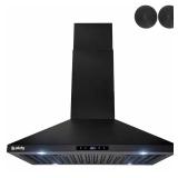 30 in. Island Range Hood - Black Stainless