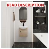 18" Bathroom Vanity, Ceramic Sink, Wall Mount