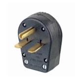 30A/50A 2-Pole/3-Way Grounded Plug, Black