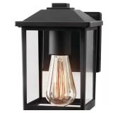 1-Light Black Outdoor Wall Lantern Sconce