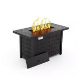 43 in. Propane Fire Pit Table with Fire Rocks