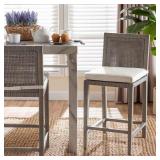 Sofia French Grey Rattan Counter Stool