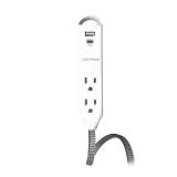 6 ft 15W 3-Outlet USB-A/USB-C Protector 400J