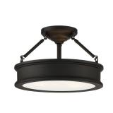 Grafton 15 in. 3-Light Coal Semi-Flush
