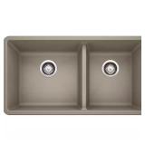PRECIS 33" Granite Sink, 60/40, Truffle