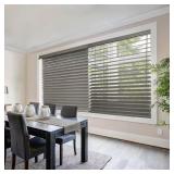 Driftwood Gray Cordless Wood Blinds 71x48