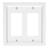 Woodmore 2-Gang Rocker Wood Wall Plate - White