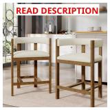 (2 Sets) Victoria 26.5" Upholstered Counter Stool