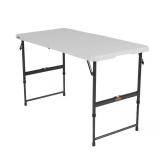 Lifetime 4 ft Adjustable Table; Almond