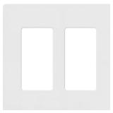 (5) Lutron Claro White 2-Gang Wall Plate, 1 pk
