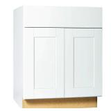 Shaker 27x24x34.5 in Satin White Base Cabinet