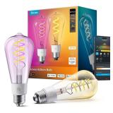 500LM RGBWW Smart ST19 LED Bulb 2 Pack
