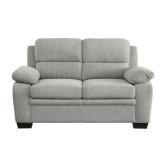 Deliah 58 in. W Gray Textured Fabric Loveseat