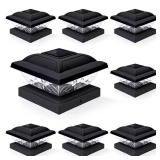 Black 4x4 Solar LED Deck Post Cap (8-Pack)