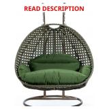 HomeStock Wicker 2-Person Egg Swing Chair, Cushio