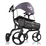 4-Wheel Side-Fold Rollator, Pearl Black