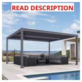 Gray Aluminum Louvered Pergola FRAME ONLY