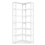 Frailey 79 in. Tall White Etagere Bookcase