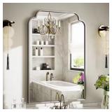 24x36 in. Arched Silver Mirror