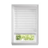 White Cordless Faux Wood Blinds, 2.5" Slats
