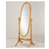 Roundhill Queen Anna Cheval Mirror, Oak Finish