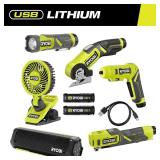 USB Lithium-Ion 6-Tool Kit with 2x Batteries