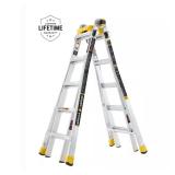 22 ft Aluminum Ladder with Bucket, 300 lb
