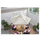 Hampton Bay 7.5 ft Market Umbrella Tan/White