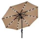 10 ft Market Solar LED Tilt Umbrella w/ Tan