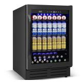 24 in. 180 Can Beverage Cooler Black