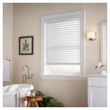 White Cordless Faux Wood Blind, 38W x 64L