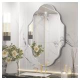 20x36 Scalloped Silver Mirror