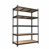 5-Tier Black Metal Shelving Unit (24x72x48)