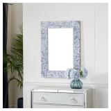 36x26 in Quatrefoil Mirror with Bone Inlay